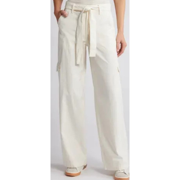 Madewell Griff Superwide Leg Cargo Utility Tie Detail Pants US Women's 23 New - Picture 1 of 8
